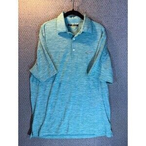 Greg Norman Play Dry Teal Blue Heathered Polo Men’s L